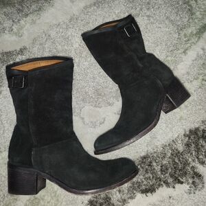 ALBERTO FERMANI Black Suede Heeled Boots